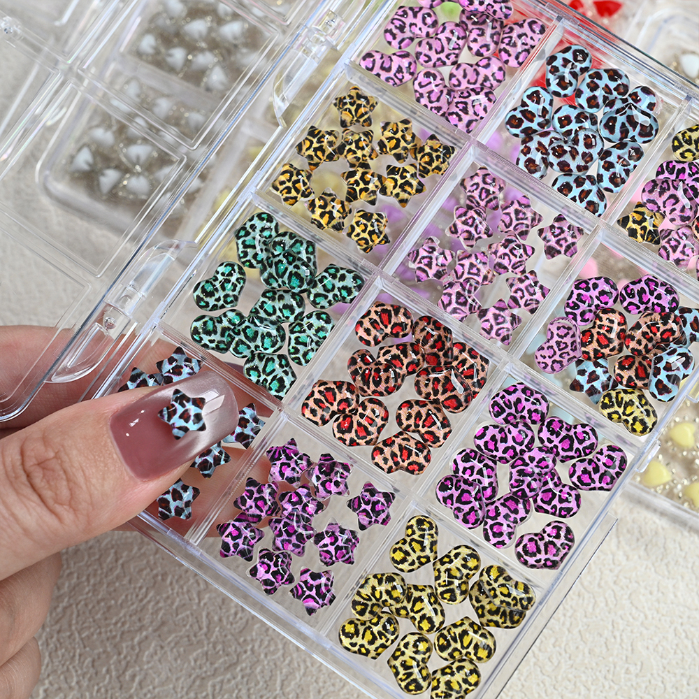 3D Print Isopropyl Alcohol - 12Grids Mixed Color Leopard Print Nail