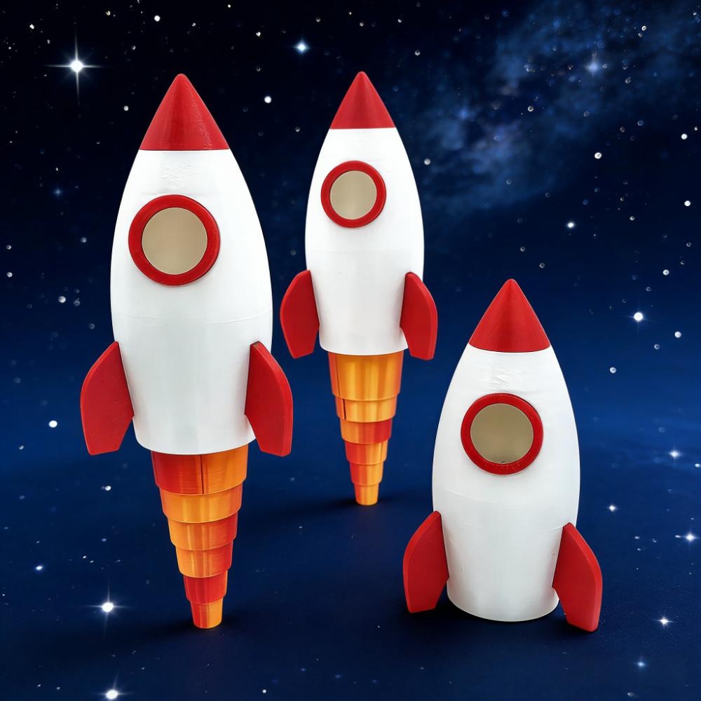 3D Printing Construction - 3D printed rocket ornament, creating a