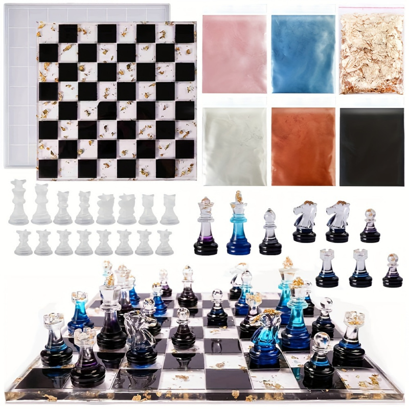 3D Printing Chess - 23pcs Chess Set with Silicone Molds