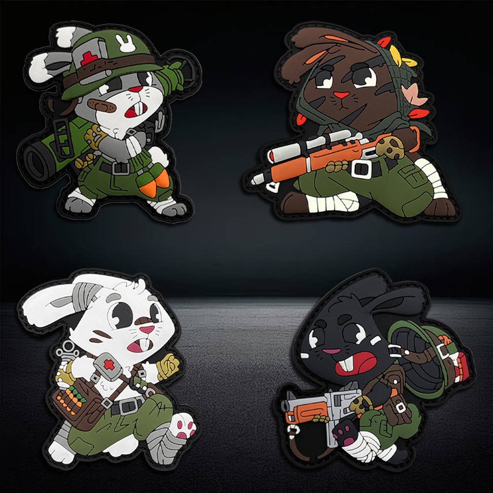 3D Printing Rabbit - Funny Tactical Rabbit PVC Rubber Morale
