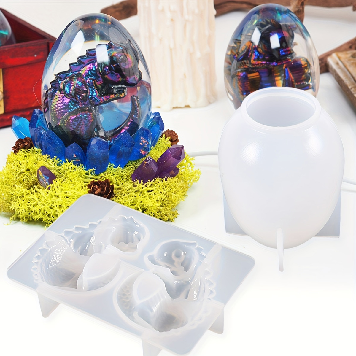 3D Printing Egg - Silicone Dragon Egg Molds, 2-Piece Set,