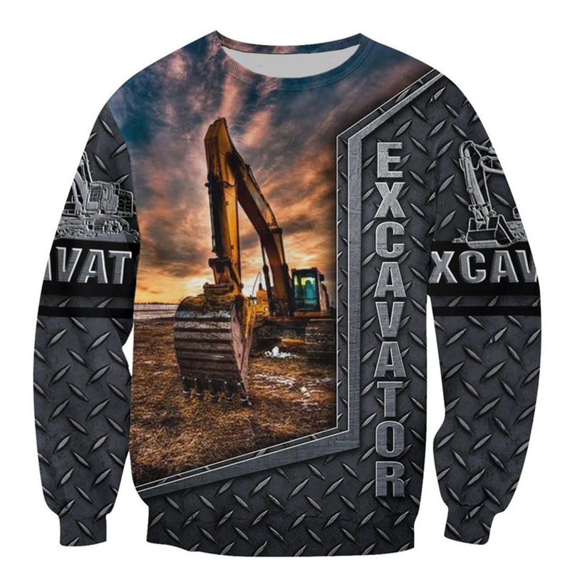 New Men's Sweatshirt 3d Print  – 3D Printing Excavator recenzja i cena