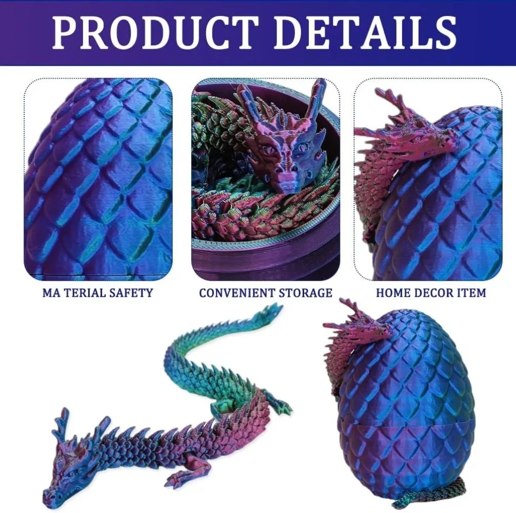 3D Mini Chinese Dragon Surpris – 3D Printing Egg recenzja i cena