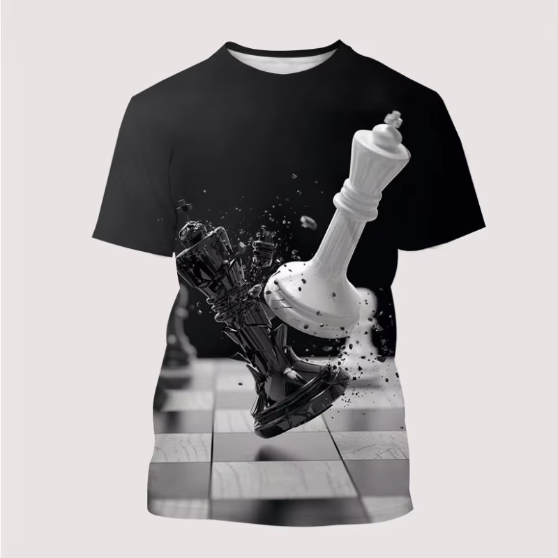 New Men's T Shirt 3D Print Int – 3D Printing Chess recenzja i cena