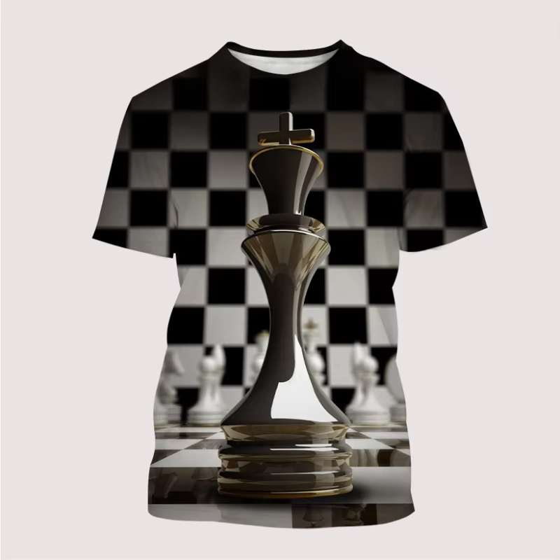 New Men's T Shirt 3D Print Int – 3D Printing Chess recenzja i cena