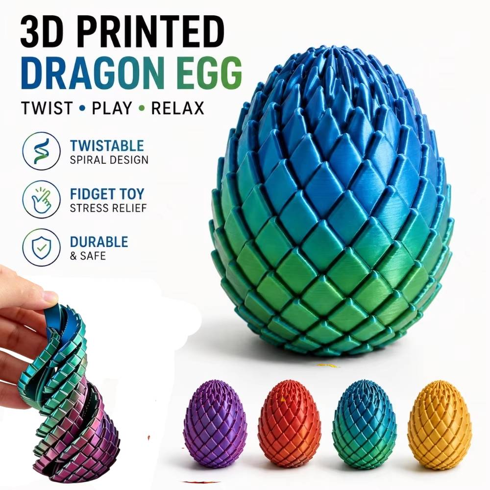 3D Dragon Egg Twisted Spiral S – 3D Printing Egg recenzja i cena