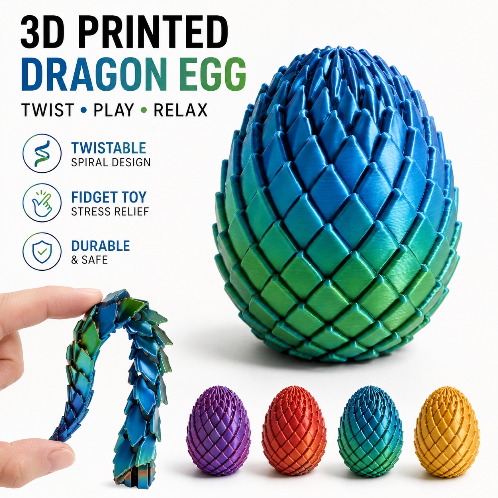 3D Printed 7.5/5.5CM Twisted D – 3D Printing Egg recenzja i cena